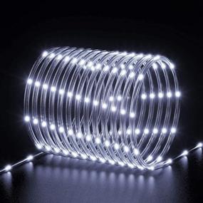 img 2 attached to 🌞 Outdoor Solar Rope Lights - 40FT 100 LED Tube Light 8 Modes, Waterproof String Rope Lights Powered by Solar, Ideal for Garden Patio Fence Balcony Yard Tree Decoration Lighting (Nature White, 2 Pack)