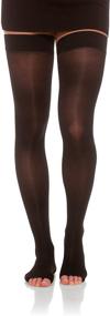 img 4 attached to Jomi Compression Thigh High Stockings Collection: 30-40mmHg Sheer Open Toe 345 (Medium, Black)