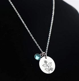 img 1 attached to Eilygen Birth Month Flower Necklace: Stainless Steel Disc Pendant with Birth Stone Charm - Perfect Birthday Gift for Mom, Sister, and Best Friend