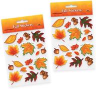 🍂 autumn leaf stickers party supplies (2 pack) (4 sheets per package) logo