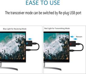 img 2 attached to 🔌 iSbeller USB Bluetooth передатчик-приемник 2 в 1: потоковое беспроводное аудио для телевизора, ПК, наушников, домашнего стерео и автомобиля с 3,5 мм AUX