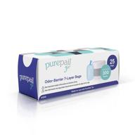 🗑️ 25 count purepail go refill bags: fragrance-free, odor-barrier 7-layer bags - efficient odor prevention, minimal waste, no-cutting, no-canisters, individually sized - for use with purepail go logo