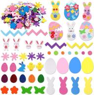 🐰 easter foam craft sticker shapes - 489 self-adhesive easter egg stickers in multi-colors | perfect for easter day party diy crafts and home decoration logo