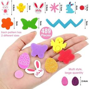 img 3 attached to 🐰 Easter Foam Craft Sticker Shapes - 489 Self-Adhesive Easter Egg Stickers in Multi-Colors | Perfect for Easter Day Party DIY Crafts and Home Decoration