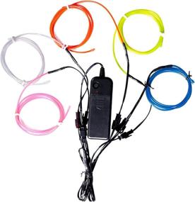 img 4 attached to 🎃 51 Metre Lychee Neon Light El Wire with Battery Pack - Perfect for Parties, Halloween Decoration (Various Colors)