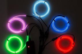 img 3 attached to 🎃 51 Metre Lychee Neon Light El Wire with Battery Pack - Perfect for Parties, Halloween Decoration (Various Colors)