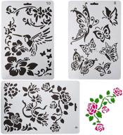 🎨 gorgcraft set of 3 stencil templates: flower, butterfly, and bird mix for diy painting, drawing crafts, notebooks - reusable, washable, 10x7 inches logo