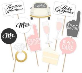 img 4 attached to 🤵 Enhance Your Wedding Celebrations with Toshine's Wedding Party Photo Booth Props Kit - Perfect for Wedding Bridal Showers! (12 Pcs)