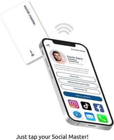 img 3 attached to Social Master Digital Business Card Plastic Wallet Sized NFC Tag For Instant Contact And Social Media Sharing No App Required No Fees IOS And Android Compatible (Black)