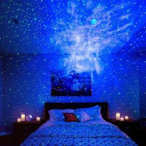 img 1 attached to 🌌 BlissLights Sky Lite - Laser Star Projector with LED, Galaxy Lighting & Nebula Lamp for Gaming Room, Home Theater, Bedroom Night Light | Create Mood Ambiance with Green Stars