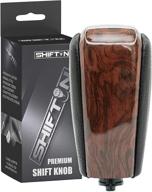 shiftin leather wood gear shift knob stick shifter for toyota land cruiser prado fj-150 lexus gx460 gx470 (black leather/maple brown) logo