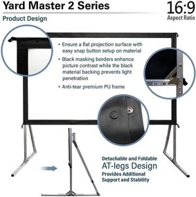 img 2 attached to Элитный экран Yard Master 2: Портативный наружный проекционный экран 90 дюймов 8K 4K Ultra HD 3D кинотеатр задней проекции - Компания из США с гарантией 2 года.