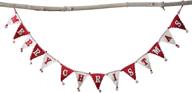 🎄 cream and red banner style merry christmas poms garland in wool felt – creative co-op, red logo