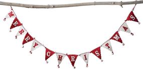 img 3 attached to 🎄 Cream and Red Banner Style Merry Christmas Poms Garland in Wool Felt – Creative Co-Op, Red