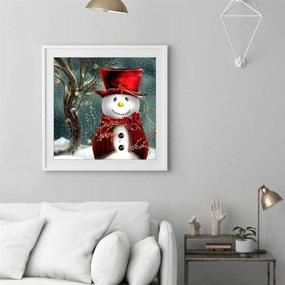 img 2 attached to 🎨 Full Drill Diamond Painting Kit - DIY 5D Diamond Number Rhinestone Craft for Adults and Kids, Embroidery Diamond Arts Home Decor Christmas Snowman Theme - 15.74X15.74 inch