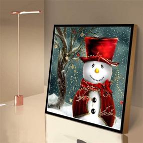 img 1 attached to 🎨 Full Drill Diamond Painting Kit - DIY 5D Diamond Number Rhinestone Craft for Adults and Kids, Embroidery Diamond Arts Home Decor Christmas Snowman Theme - 15.74X15.74 inch