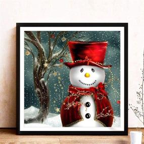 img 3 attached to 🎨 Full Drill Diamond Painting Kit - DIY 5D Diamond Number Rhinestone Craft for Adults and Kids, Embroidery Diamond Arts Home Decor Christmas Snowman Theme - 15.74X15.74 inch