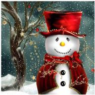 🎨 full drill diamond painting kit - diy 5d diamond number rhinestone craft for adults and kids, embroidery diamond arts home decor christmas snowman theme - 15.74x15.74 inch logo