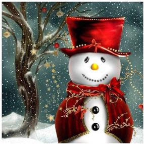 img 4 attached to 🎨 Full Drill Diamond Painting Kit - DIY 5D Diamond Number Rhinestone Craft for Adults and Kids, Embroidery Diamond Arts Home Decor Christmas Snowman Theme - 15.74X15.74 inch