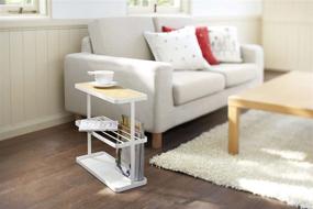 img 1 attached to 🏠 Yamazaki Home End Storage Side Table in White - One Size, Stylish and Practical