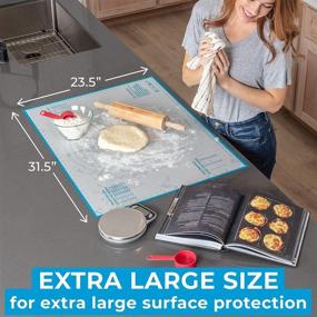 img 2 attached to 🥐 Extra Large Silicone Pastry Mat for Rolling Dough - Non Slip XXL Size (23.5'' x 31.5'') - Dough Mat with Measurements - Nonstick Fondant Mat - Ideal for Baking - Rolling Mat for Dough
