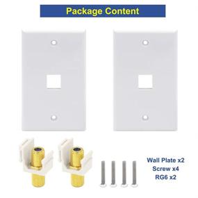 img 3 attached to 📺 High-Performance 3GHz VCE Coaxial Wall Plate with Gold-Plated F Type RG6 Keystone Jack Insert – Ideal for Coaxial Cable Connections