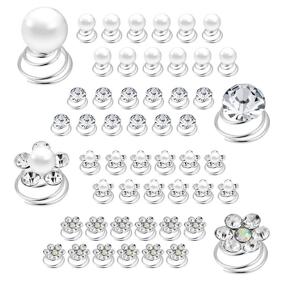 img 3 attached to QIUTIMIY 48pcs Spiral Hair Pin Set with Pearl, Rhinestone Crystal Twisters – Ideal for Wedding, Bridal, Prom and Special Occasions – Silver Coil Pins in 4 Styles with Clear Container