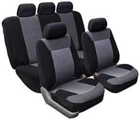 img 3 attached to 🚗 Универсальное премиум сиденье из ткани с 3D-сеткой совместимое с подушками безопасности цвета серый для автомобилей, внедорожников, грузовиков и фургонов - FH Group FB062GRAY115