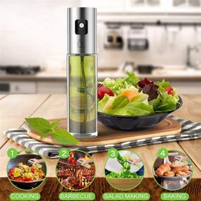 img 3 attached to 🍃 Portable Olive Oil Sprayer Mister for Cooking, BBQ, Salad, Baking - Glass Bottle, 3.4oz Capacity - Includes Free Tube Brush