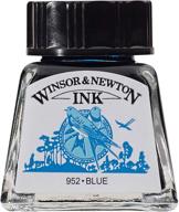 💙 ярко-голубая бутылка с чернилами для рисования winsor & newton - объем 14 мл логотип