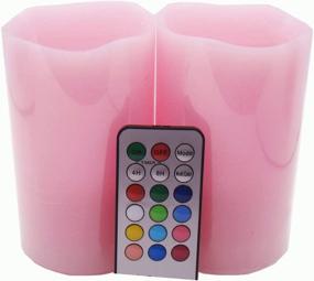img 4 attached to 🕯️ Enhance Your Space with Pink Flameless Candles Set - Real Wax Pillar Candles Battery-operated with Rose Scented and Multifunctional Remote, Timer, Color-changing, Flickering, Nightlight - Perfect for Weddings and Gifting
