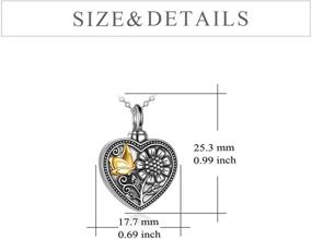 img 1 attached to 🌻 Sterling Silver Sunflower Cremation Necklace for Ashes - Rose Flower Urn Jewelry