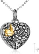 🌻 sterling silver sunflower cremation necklace for ashes - rose flower urn jewelry logo