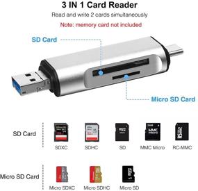 img 3 attached to BorlterClamp 3 in 1 SD/Micro SD Memory Card Reader with USB C Micro-USB OTG - Silver