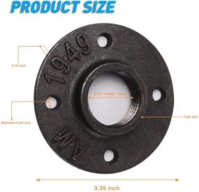 img 3 attached to 🛠️ 10-Pack 1" Floor Flange with Threaded Hole - Malleable Iron Pipe Flange for Industrial Vintage Style - Ideal for DIY Projects, Furniture, and Shelving Decoration