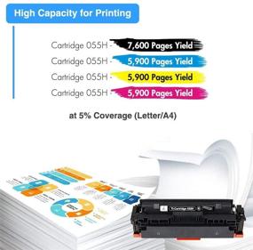 img 2 attached to 🖨️ High Capacity Canon 055H Toner Cartridge Replacement - TRUE IMAGE Compatible for Canon Color ImageCLASS MF743Cdw MF741Cdw MF746Cdw MF743 Printer (Black Cyan Magenta Yellow, 4-Pack)