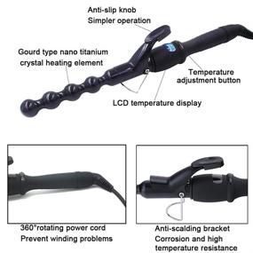 img 3 attached to 🌟 YUNAI Bubble Curling Iron: LCD Display Hair Wave Rod with Thermostat