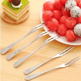 img 1 attached to 🍴 10 Pcs Stainless Steel Forks for Party Travel - Hosybal Crab & Escargot 2 Prong Appetizer Forks