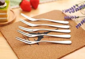 img 2 attached to 🍴 10 Pcs Stainless Steel Forks for Party Travel - Hosybal Crab & Escargot 2 Prong Appetizer Forks