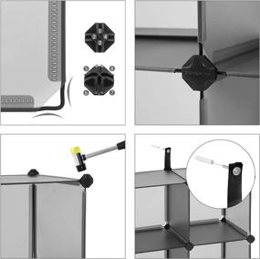 img 1 attached to 📚 SONGMICS 16-Cube Book Shelf: Closet Organizer, Room Organization, Cubby Shelving - Gray ULPC442G01