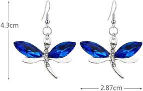 img 3 attached to 💎 WUWEIJIAJIA 8 Pairs Multicolor Crystal Dragonfly Dangle Earrings Set - Sparkly Animal Earrings for Women and Girls - Trendy Statement Jewelry Gifts