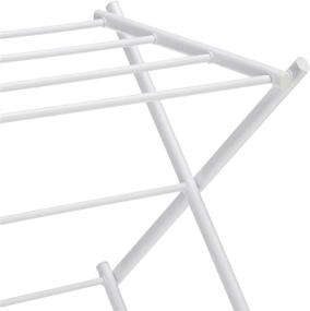 img 2 attached to White Foldable Laundry Rack for Air Drying Clothing - Amazon Basics - 41.8 x 29.5 x 14.5 inches