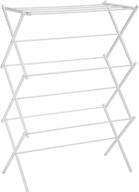 white foldable laundry rack for air drying clothing - amazon basics - 41.8 x 29.5 x 14.5 inches logo
