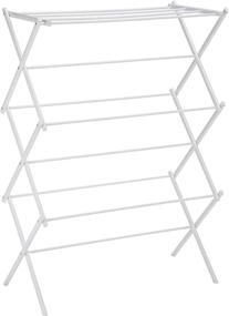 img 3 attached to White Foldable Laundry Rack for Air Drying Clothing - Amazon Basics - 41.8 x 29.5 x 14.5 inches
