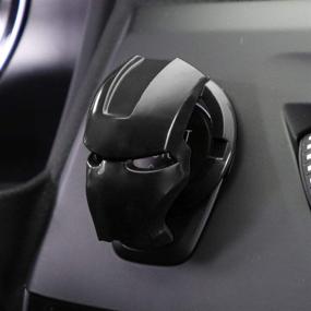 img 3 attached to Universal Aluminum Alloy Car Engine Start Button Cover | Car Ignition Switch Decorative Cover | Interior Ignition Accessory for Cars | Iron Man Car Start Ring | Black