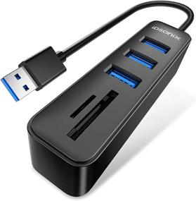 img 4 attached to 🔌 iDsonix USB 3.0 Hub, 5-in-1 Data Hub with 3 High-Speed USB 3.0 5Gbps Ports and 2 SD+TF Card Readers Combo - Ideal for Laptop, Tablets, PC, iMac, MacBook, Windows, Linux, and More - 15cm (Black)