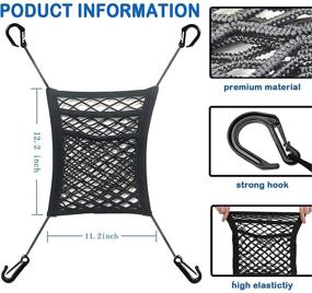 img 3 attached to YEAHPY Netting Bag for Car: 3-Layer Elastic Mesh Trunk Bag with Universal Backseat Barrier – Ideal for Pets, Kids, and Cargo Storage