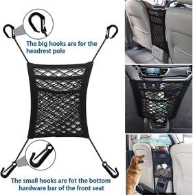 img 2 attached to YEAHPY Netting Bag for Car: 3-Layer Elastic Mesh Trunk Bag with Universal Backseat Barrier – Ideal for Pets, Kids, and Cargo Storage