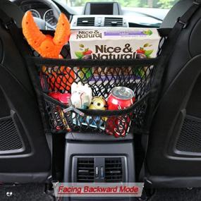 img 1 attached to YEAHPY Netting Bag for Car: 3-Layer Elastic Mesh Trunk Bag with Universal Backseat Barrier – Ideal for Pets, Kids, and Cargo Storage