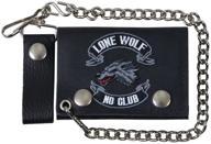 🏍️ wlb1007 black tri fold motorcycle wallet by hot leathers logo